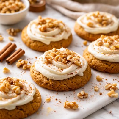 Image of Frosted Pumpkin Walnut Cookies