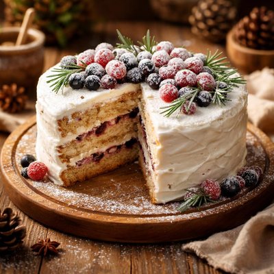 Image of Frosty Snow Berry Cake