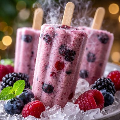 Image of Frozen Berry Pudding Pops