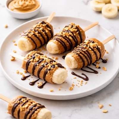 Image of Frozen Peanut Butter Banana Pops