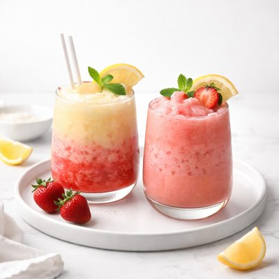 Image of Frozen Strawberry Lemonade Two Ways