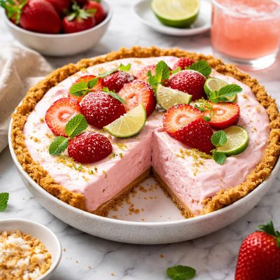 Image of Frozen Strawberry Margarita Pie