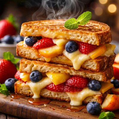 Image of Fruit and Cheese Sandwiches