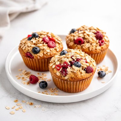 Image of Fruit and Oatmeal Muffins