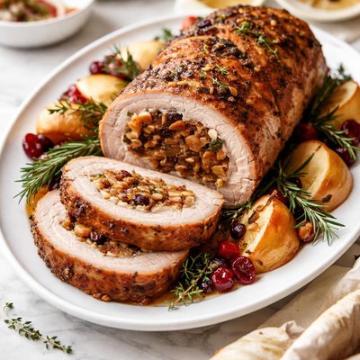 Image of Fruit and Walnutstuffed Pork Loin