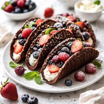 Image of Fruit Filled Chocolate Tacos