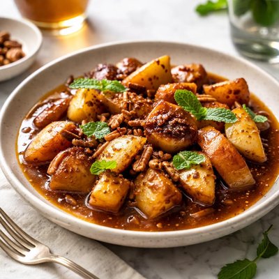 Image of Fruit in Caramel and Whiskey Sauce