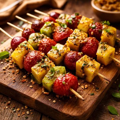 Image of Fruit Kabobs with Curry Glaze