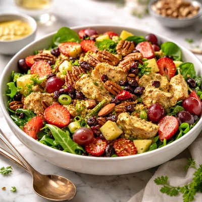 Image of Fruit Nut and Chicken Salad with Curried Mayo Dressing
