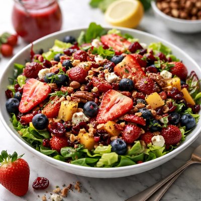 Image of Fruit Nut Salad with Cran Raspberry Vinaigrette