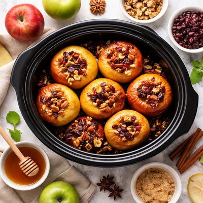 Image of Fruit Nut Slow Cooker Baked Apples