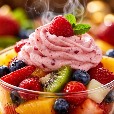 Image of Fruit Salad with Raspberry Whipped Topping