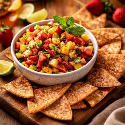 Image of Fruit Salsa with Cinnamon Chips