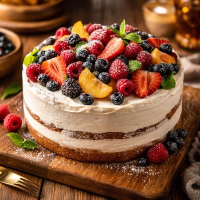 Image of Fruit Topped Cake