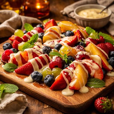 Image of Fruit with Fruit Sauce