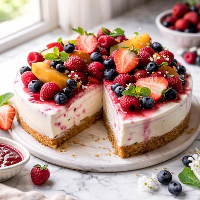 Image of Fruity Frozen Cheesecake