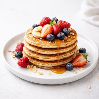 Image of Fruity Oatmeal Pancakes Eggless Dairy Free