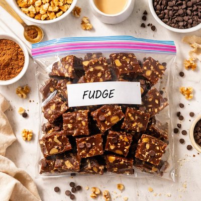 Image of Fudge in a Ziploc Bag