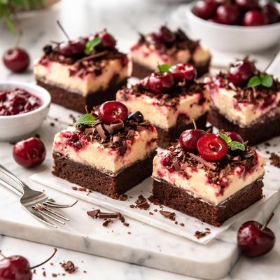 Image of Fudgy Cherry Cheesecake Brownie Bars