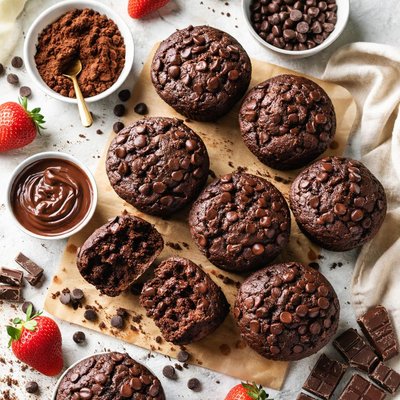 Image of Fudgy Chocolate Chip Muffins