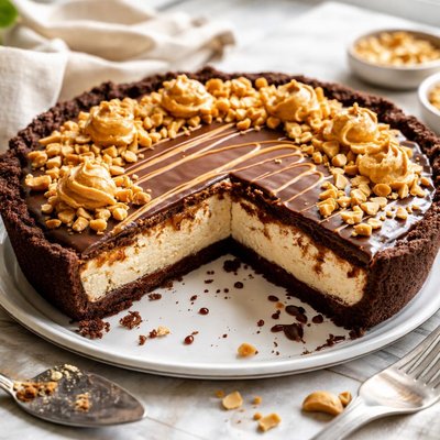 Image of Fudgy Peanut Butter Ricotta Pie