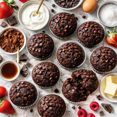 Image of Fudgy Sour Cream Muffins