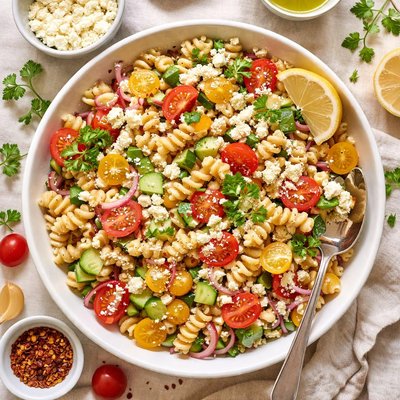 Image of Fusilli with Garbanzo Beans