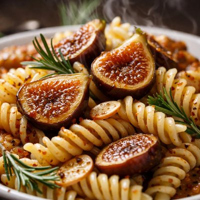 Image of Fusilli with Garlic Figs and Rosemary