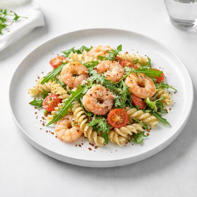 Image of Fusilli with Shrimp and Arugula