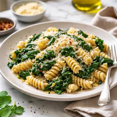 Image of Fusilli with Spinach and Asiago Cheese