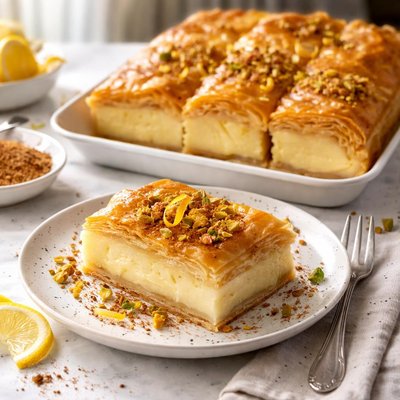 Image of Galaktoboureko Greek Custard Pie