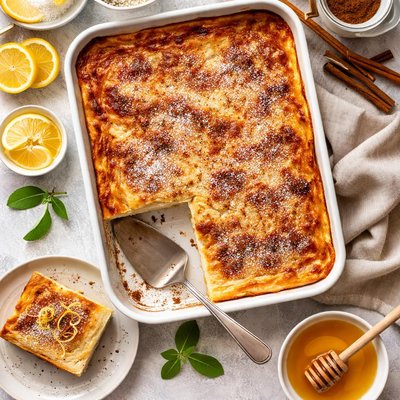 Image of Galatopita Baked Semolina Pudding