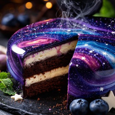 Image of Galaxy Mirror Cake