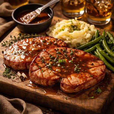 Image of Gammon Ham Steaks with Whiskey Sauce