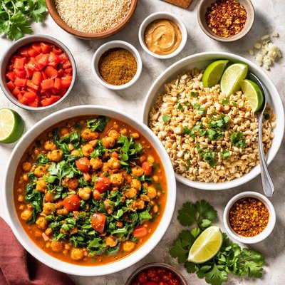 Image of Garbanzo Stew with Peanut Rice Cooking Light