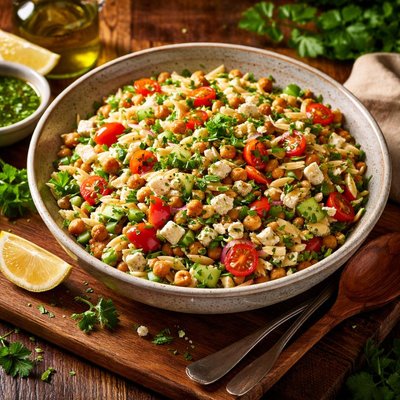 Image of Garden Orzo Salad with Herb Dressing