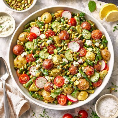 Image of Garden Vegetable Pistachio Potato Salad