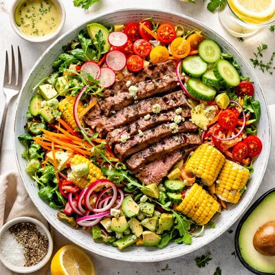 Image of Garden Veggies and Beef Salad
