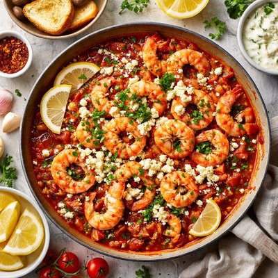 Image of Garides Saganaki Greek Shrimp with Feta