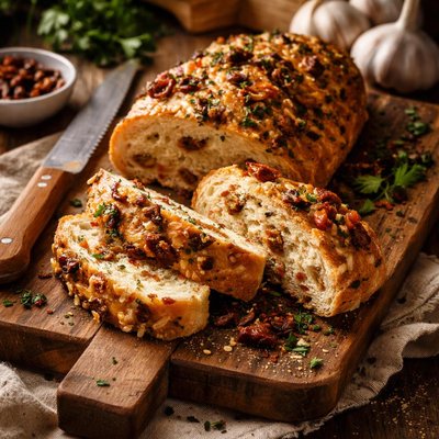 Image of Garlic and Dried Tomato Bread
