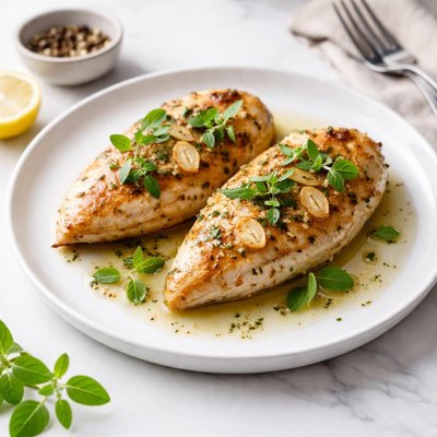 Image of Garlic and Oregano Stove Top Chicken