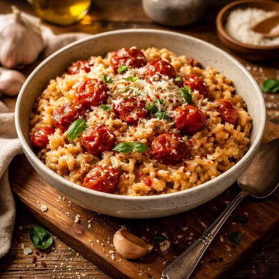 Image of Garlic and Roasted Tomato Risotto