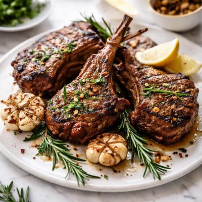 Image of Garlic and Rosemary Grilled Lamb Chops