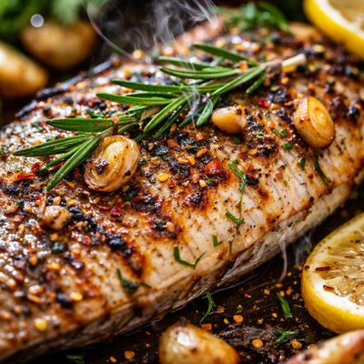 Image of Garlic and Rosemary Grilled Snapper