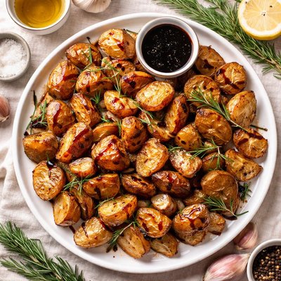 Image of Garlic Balsamic and Rosemary Roasted Potatoes