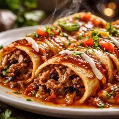 Image of Garlic Beef Enchiladas