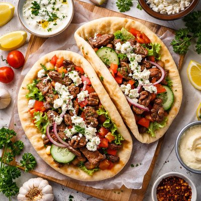 Image of Garlic Beef in Pita Bread