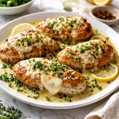 Image of Garlic Butter and Brie Chicken