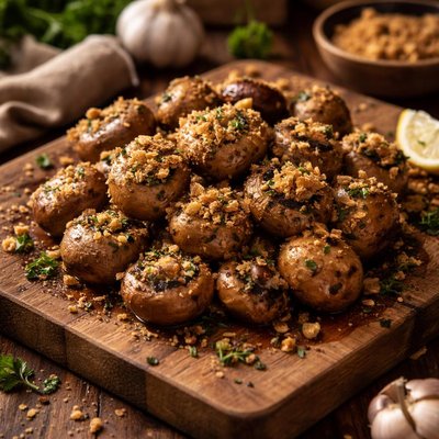 Image of Garlic Button Mushrooms with Breadcrumbs