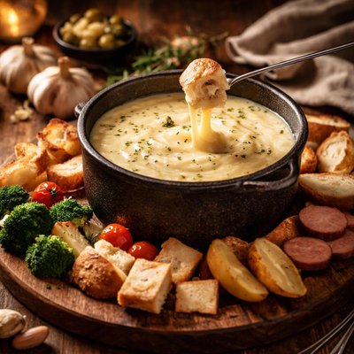 Image of Garlic Cheese Fondue